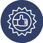 Thumbs up approval badge