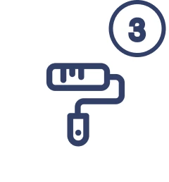 Paint roller with number three icon