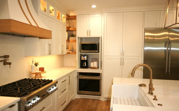 Modern kitchen with stainless steel appliances