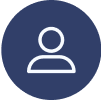 Simple user profile icon with blue background