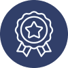 Award ribbon with star emblem