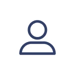 User profile icon in blue outline