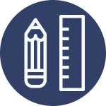 Pencil and ruler icon
