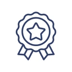 Award ribbon with a star in the center.