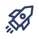 Icon of a rocket launching upward.