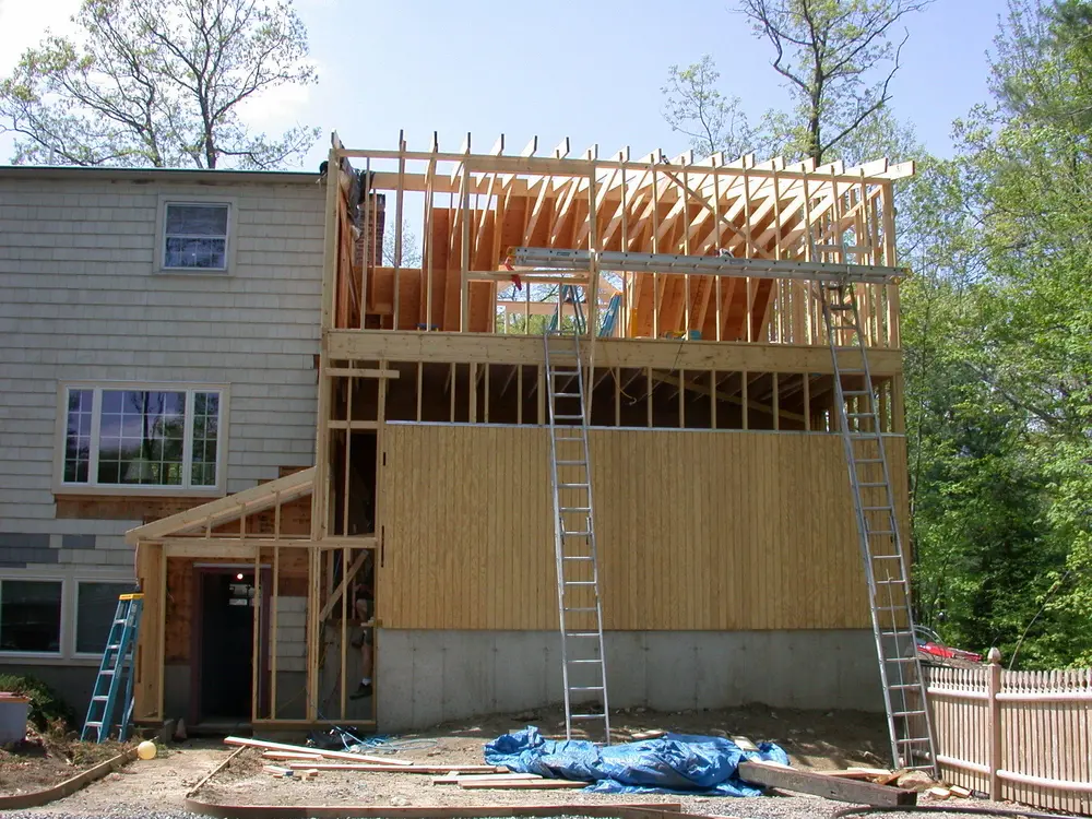 Garage addition in progress